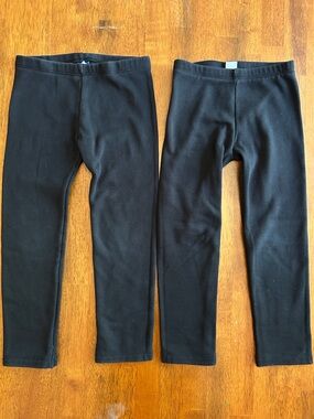Fleece Lined Leggings Bundle Girl Size 5T Black Thick Cozy Cool Weather Old Navy